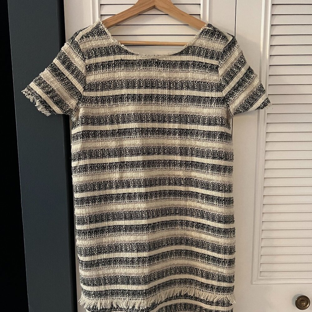 Zara Textured Tweed Shift Dress